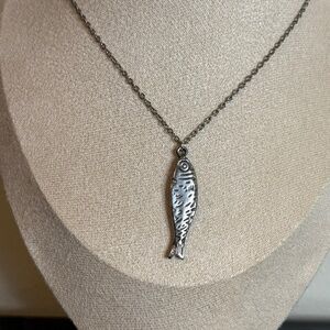 Handmade Silver Sardine Necklace | Waterproof & Tarnish Resistant